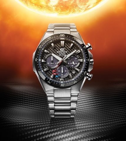 casio edifice men's toro rosso ip steel bracelet watch