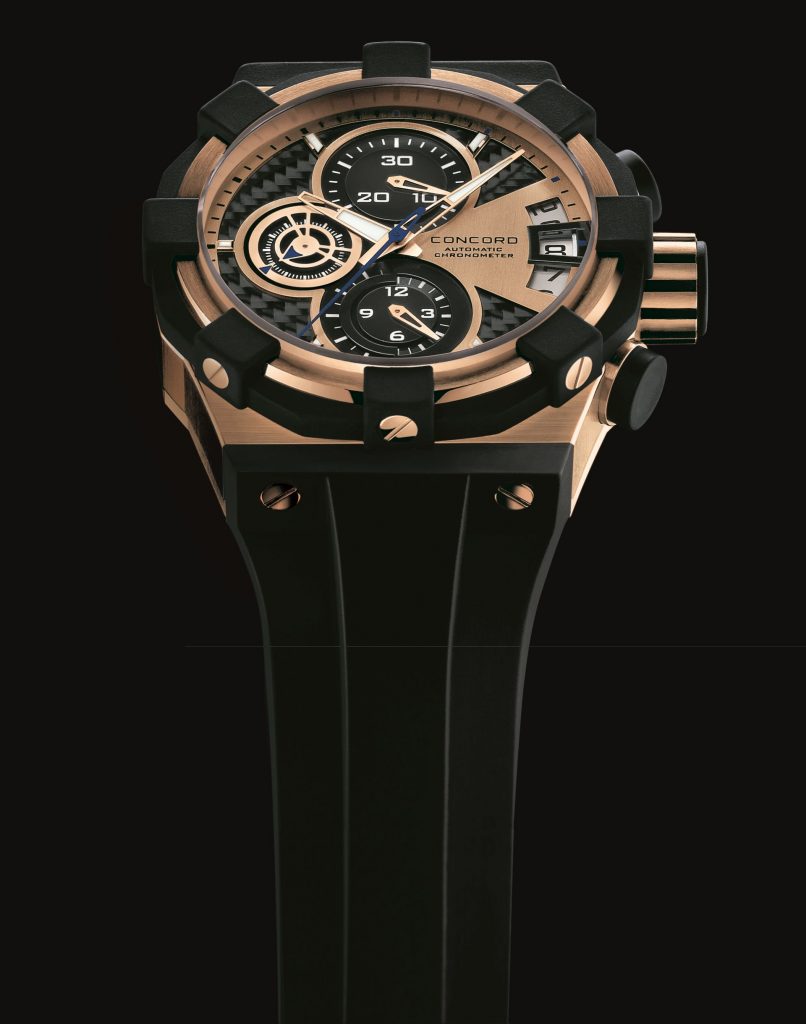 Concord C1 Chronograph Pink Gold Version with Black Carbon Fiber Dial ...